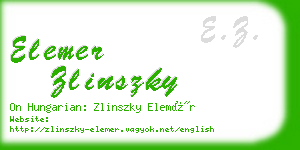 elemer zlinszky business card